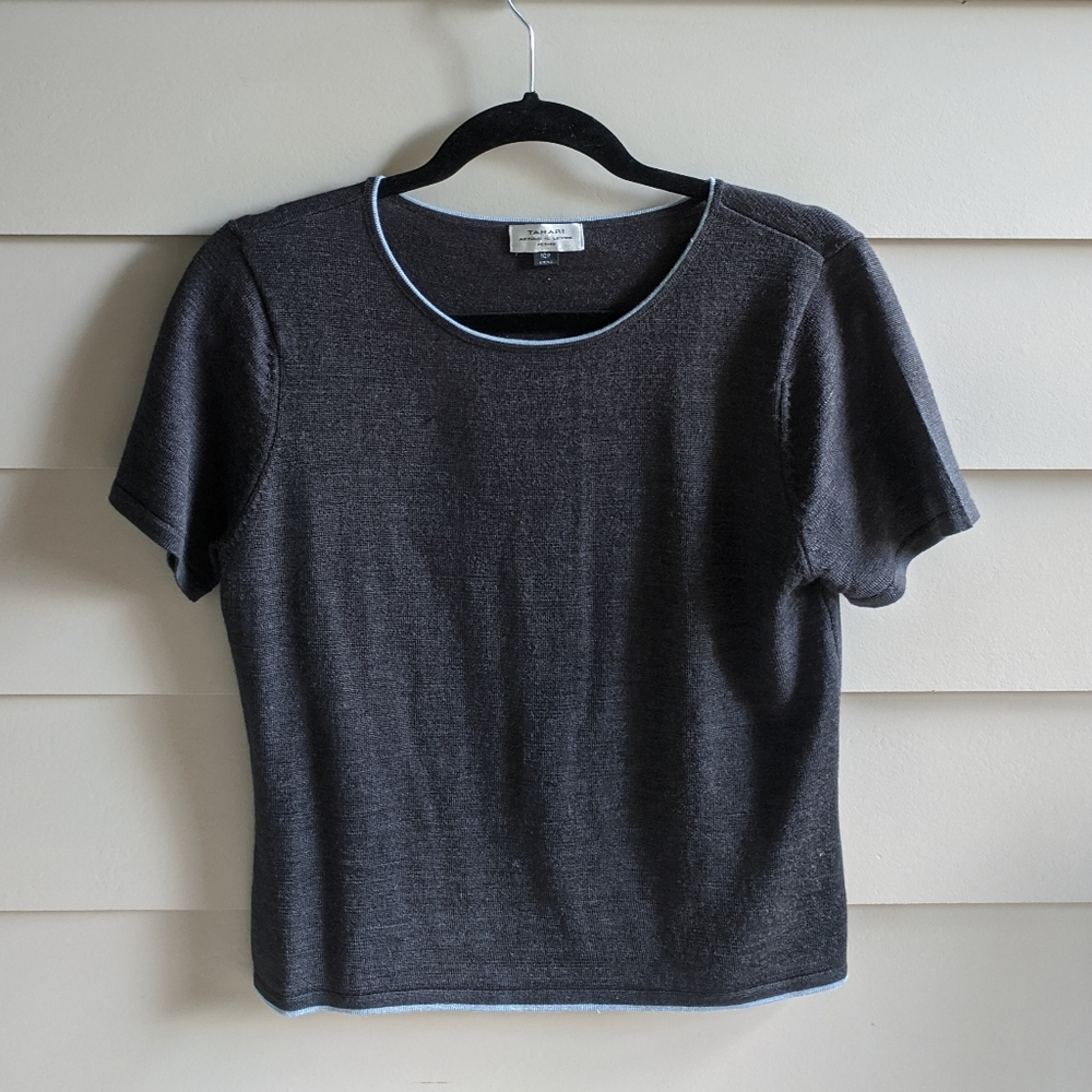 Wool crew neck top- dark academia